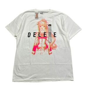 Doki Doki Literature Club T Shirt White Anime Character Graphic Large Otaku NWT
